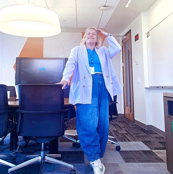 Old Navy Jackets & Blazers - Linen blend oversized lavender blazer sz XXL